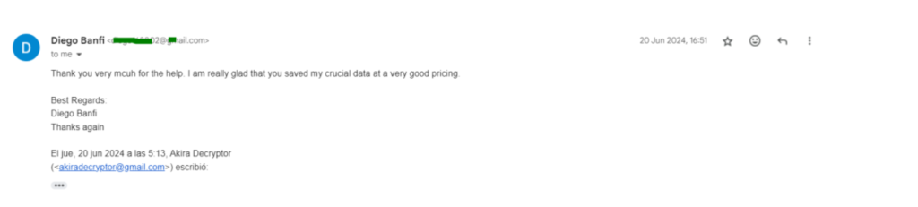 recovered akira ransomware